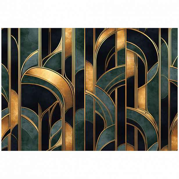 Wallarena FOTOTAPETA Art Deco abstraktní zelená 150x105 cm