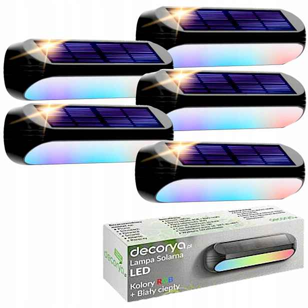 5 X Voděodolná Dekorativní Solární Led Lampa Rgb Senzor Soumrakového Senzoru