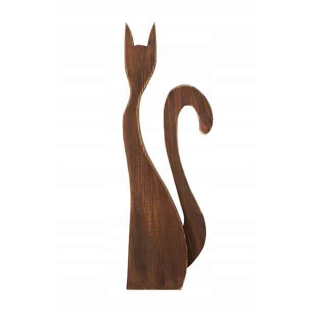 Kočka ze dřeva kočička 3D dřevěná figurka 44 cm