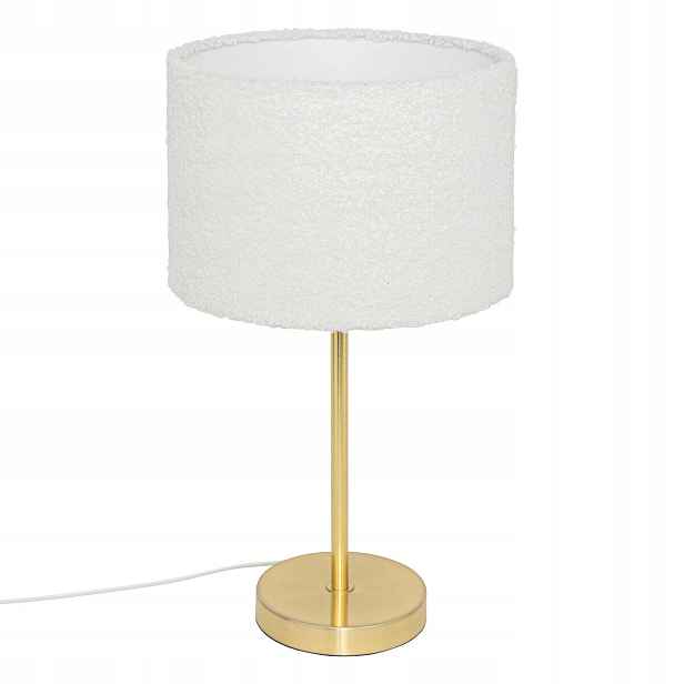Stolní Lampa Bílá Zlatá Kovová S Krytem Boucle Tina 28X49 CM