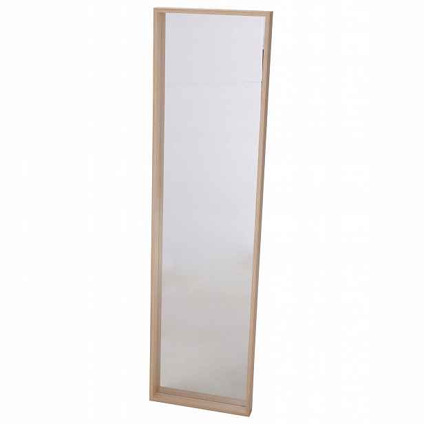 Zrcadlo Nástěnné V Rámu Mdf 150 CM Béžové Obdélníkové Velké Úzké