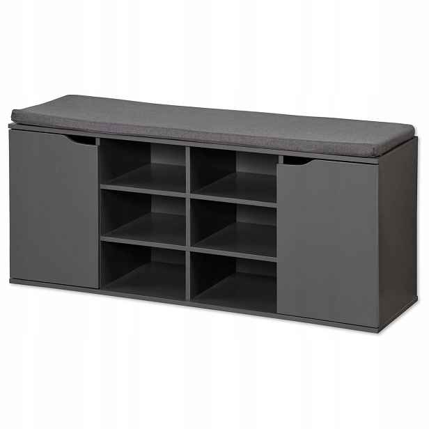 Botník se sedákem a policemi Mdf šedý 103x48x30,5 cm Kesper