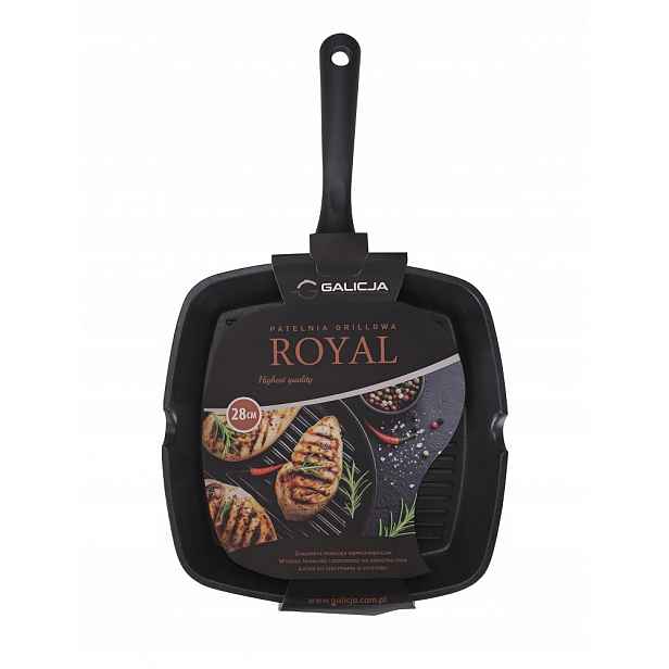 Nepřilnavá grilovací hliníková pánev Royal Grill 28 cm, indukční