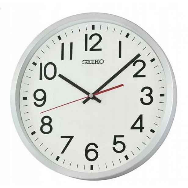 Stříbrný Kovový Kulatý Japonský Hodinový Stroj Seiko QXA861S 30 cm Netyká