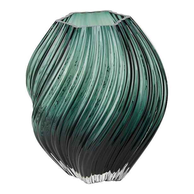 Tmavě zelená skleněná ručně vyrobená váza (výška 23 cm) – House Nordic