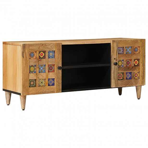 vidaXL Televizní skříň Přírodní 105 x 33 x 46 cm Masivní mangové dřevo