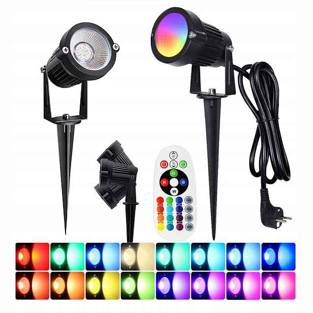 Zahradní Led lampa Reflektor Zapichovací IP65 Vzduchotěsná s Kabelem