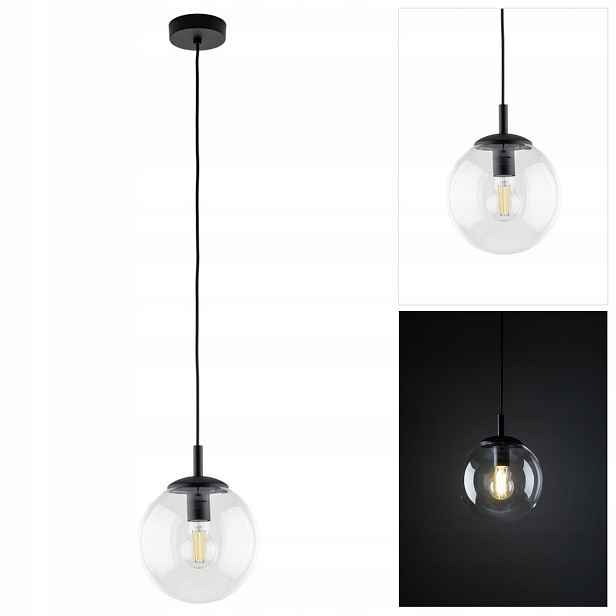 Závěsné svítidlo Esme černé průhledný nad psací stůl v pracovně Tk Lighting