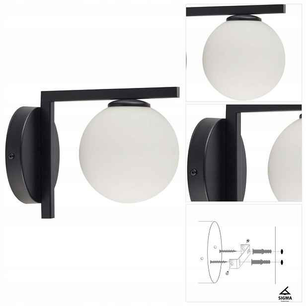 Černá nástěnná lampa Andy, minimalistická forma v předsíni Sigma Lighting