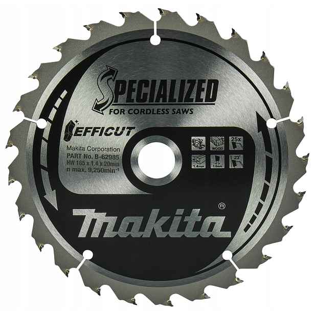 Makita Efficut B-62985 Kotouč Na Dřevo 165X20 25Z