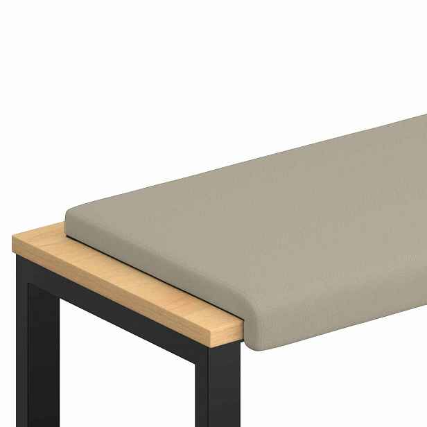 vidaXL Polštář na lavici Texturovaný samet Písková Hloubka 35 cm