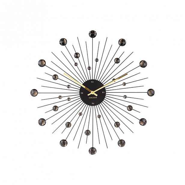 Hodiny v černé barvě Karlsson Sunburst, ø 50 cm