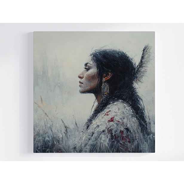 Obraz Na Plátně Canvas Portrét Profil Žena Indianka Etno Tribal 50x50