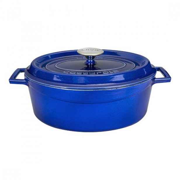 Oválný kastrol, litina, 29cm/4,7L "Premium", Modrá - LAVA