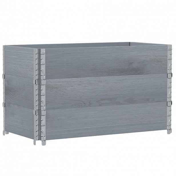 vidaXL Zahradní truhlík šedý 100 x 50 cm masivní borové dřevo