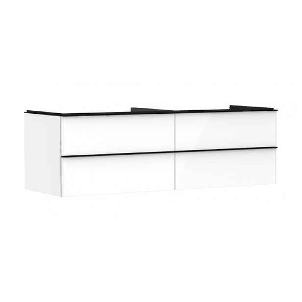 Skříňka pod umyvadlo pod desku Hansgrohe Xelu Q 156x49,5x55 cm bílá lesklá 54090670