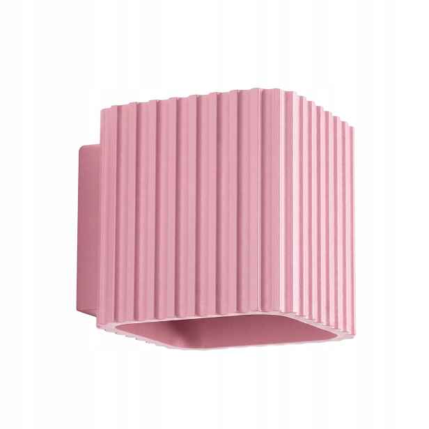 Sollux Lighting Riff nástěnná lampa růžová rýhovaná nahoru a dolů 1xG9 8W