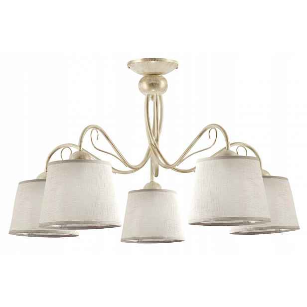 Stropní Svítidlo Kamelia Béžová Stínidla 5xE27 Závěsná lampa do pokoje domu