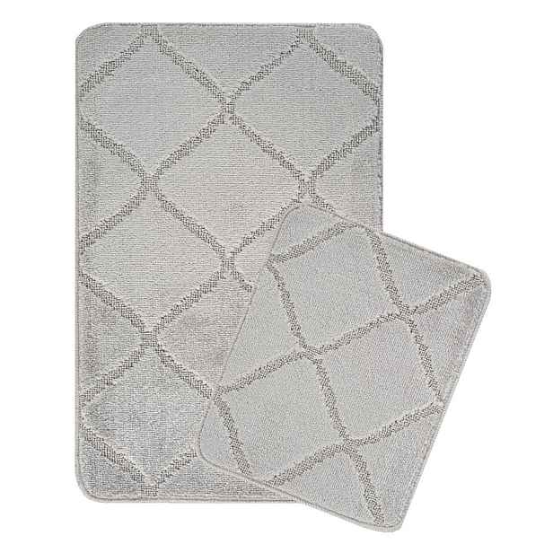 Světle šedé koupelnové předložky v sadě 2 ks 50x80 cm Cizgili – Foutastic