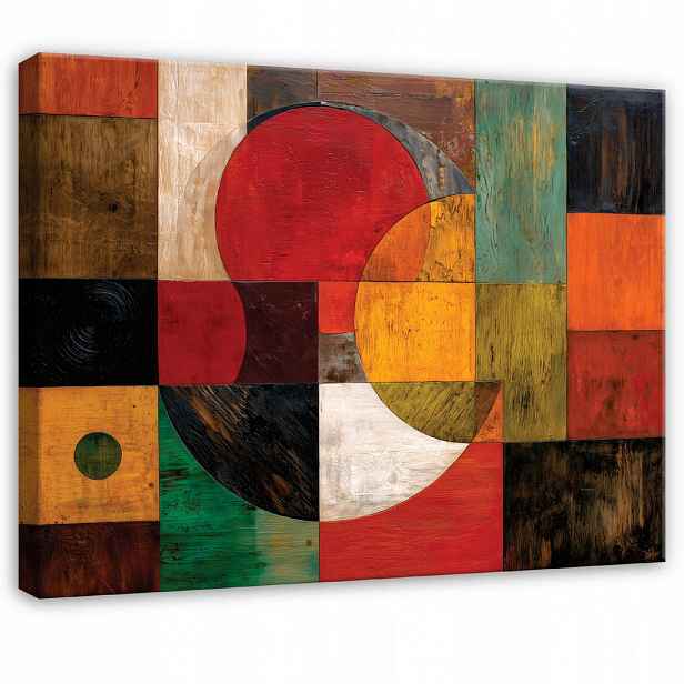 Wallarena ABSTRAKTNÍ obraz na plátně ve stylu art deco oranžový 60x40 cm