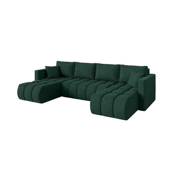 ALTDECOR SEDACÍ SOUPRAVA DO U s funkcí spaní a úložným prostorem GARD-U 300x146x85 zelená velur