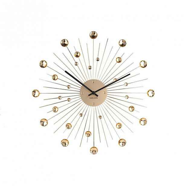 Hodiny ve zlaté barvě Karlsson Sunburst, ø 50 cm