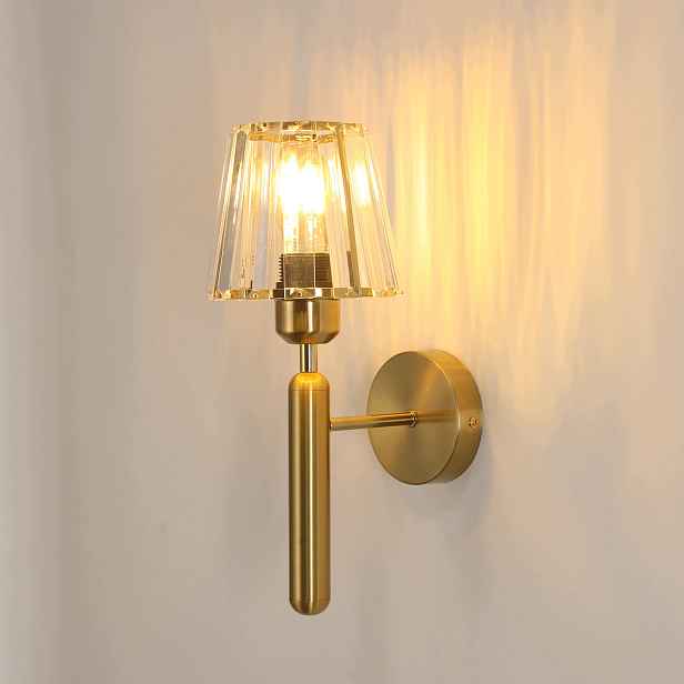 Nástěnné svítidlo E27, zlaté se skleněným stínidlem, styl Loft, moderní lampa do obývacího pokoje