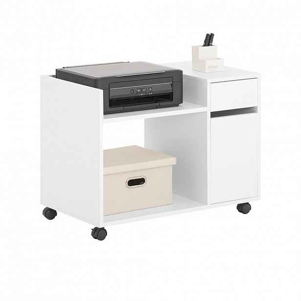 SoBuy KANCELÁŘSKÝ NÁBYTEK s jedním zásuvkovým modulem Bílá 72x40x54cm Minimalistický