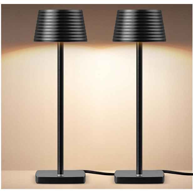 Stolní Led Lampa Noční Lampa Černá 2 -ks