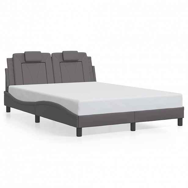 vidaXL Rám postele Viana bez matrace šedý 120x200 cm umělá kůže