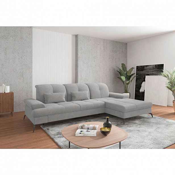 Sit & More ROHOVÁ SEDAČKA, textil, světle šedá