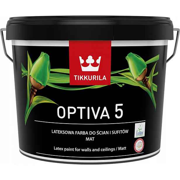 Barva na stěny Tikkurila Optiva 5 Matt 2,7L Bílá