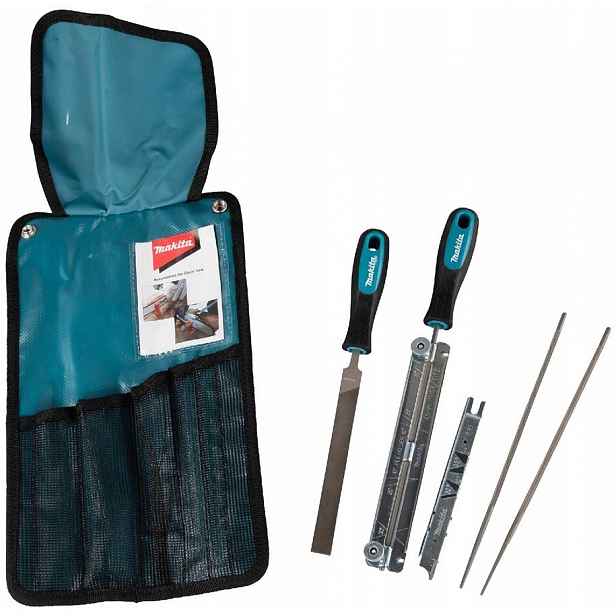 Makita Sada Na Ostření Řetězu 2x Pilník 4,5 mm Držák Pouzdro