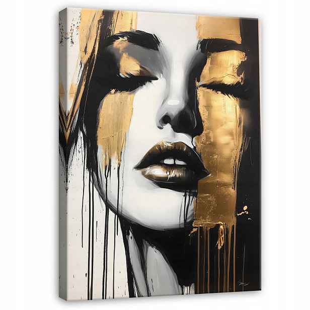 Moderní Glamour Obraz Tvář Ženy Ústa Do Předsíně Pokoje 100x70