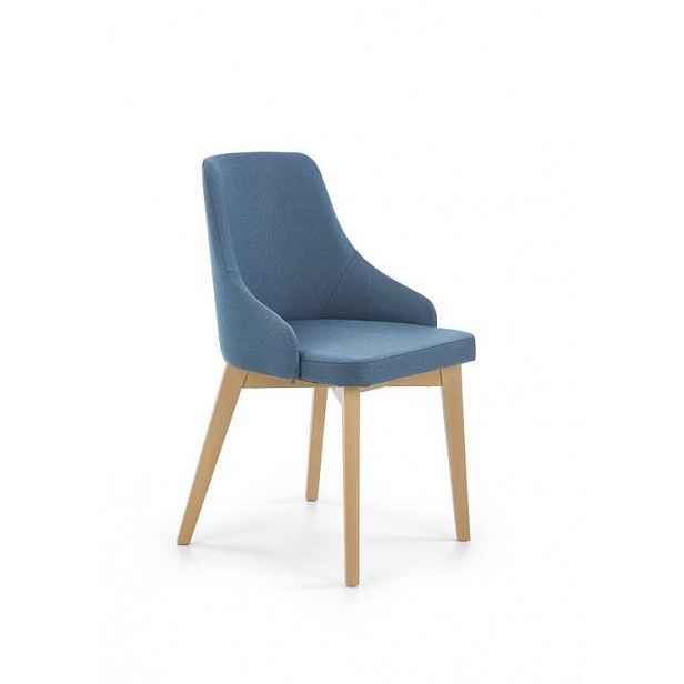 jídelní židle, med / modrý dub