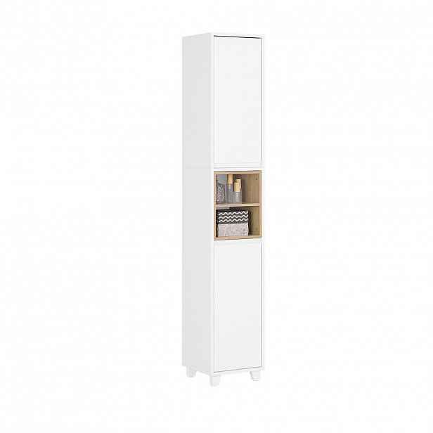 SoBuy VYSOKÁ KOUPELNOVÁ SKŘÍŇKA se 2 dveřmi Bílá 30x30x170cm Moderní