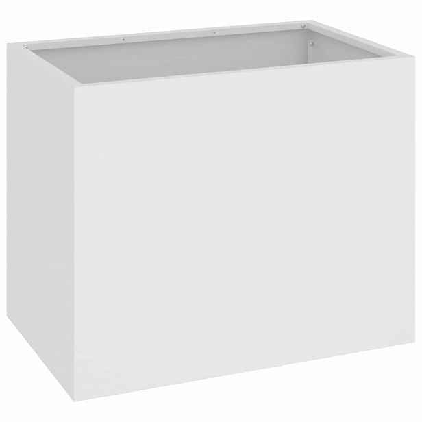 vidaXL Zahradní pěstebník Bílá 50 x 32 x 40 cm Studená válcovaná ocel