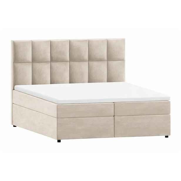 Béžová boxspring postel s úložným prostorem 160x200 cm Flip – Ropez
