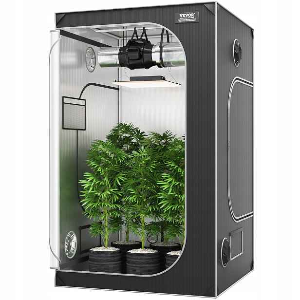Stan pro hydroponické pěstování rostlin growbox černý 122 cm 203 cm Premium