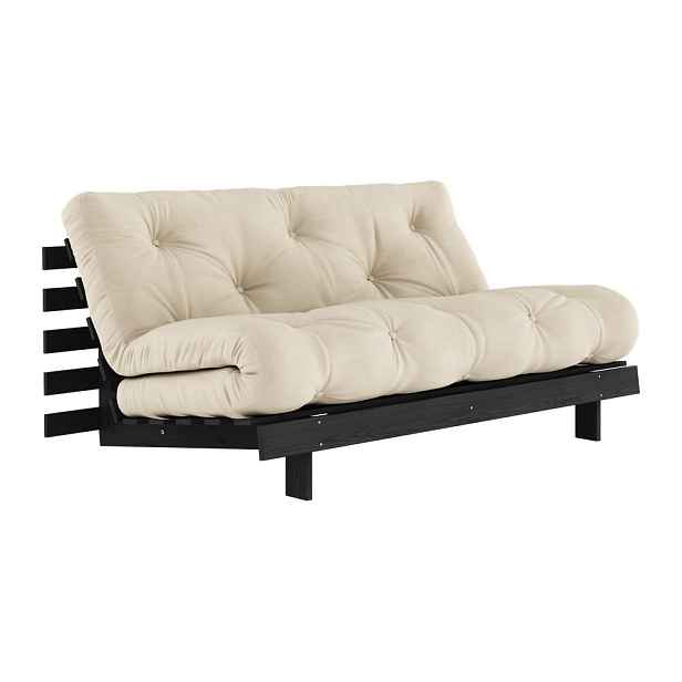 Béžová rozkládací pohovka 160 cm Roots Black Night – Karup Design