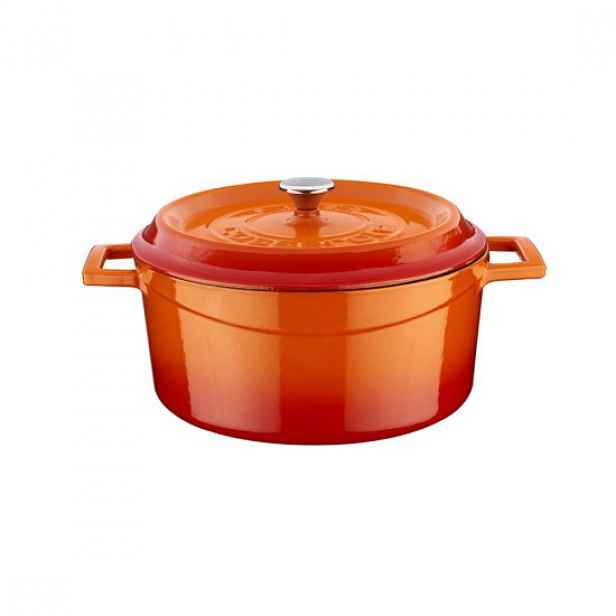Litinová zapékací miska, 24 cm/4,5 l, "Trendy", oranžová - LAVA