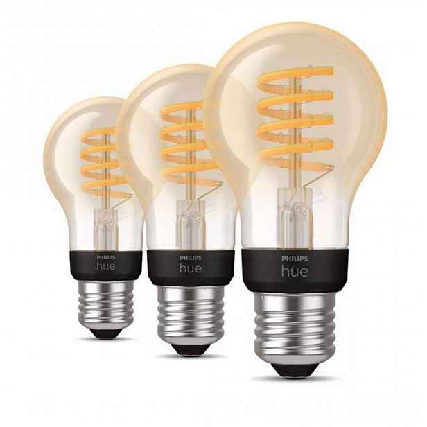 Philips Hue Filament - Chytrá LED žárovka E27, 580 lm, 3 ks 929002477504