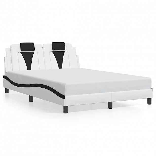 vidaXL Rám postele Viana bez matrace bílý a černý 120 x 200 cm umělá kůže