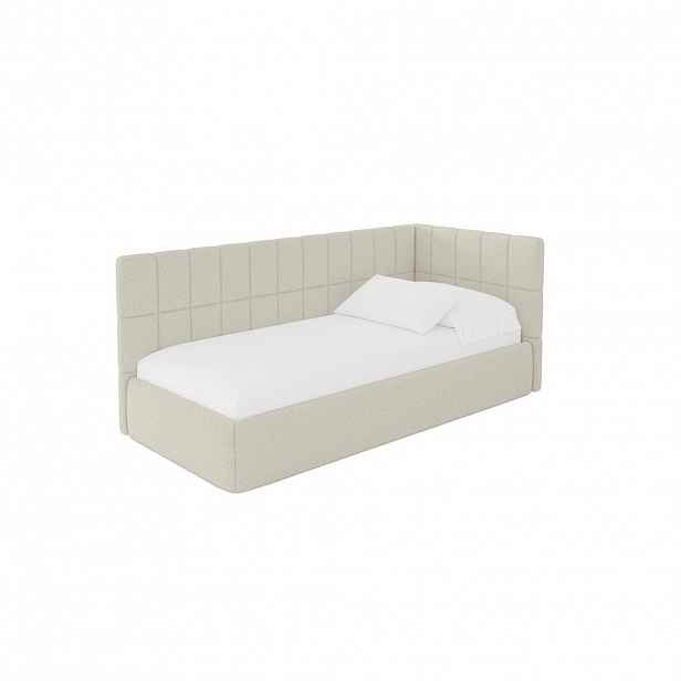 ALTDECOR JEDNOLŮŽKOVÁ POSTEL pro mládež s úložným prostorem, vlevo - TULY 80x200 béžová