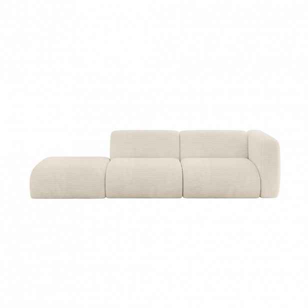 ALTDECOR POHOVKA S PRAVOU OTOMANOU MIRA-S3 296x89x70 Béžová Manšestr