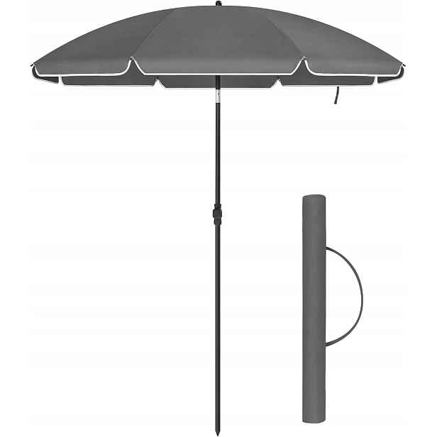 Klasický deštník Songmics šedý 200 x 180 cm