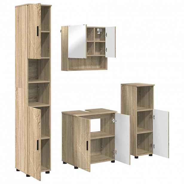 vidaXL Sada koupelnového nábytku 4 ks Sonoma dub 61 x 35 x 64 cm