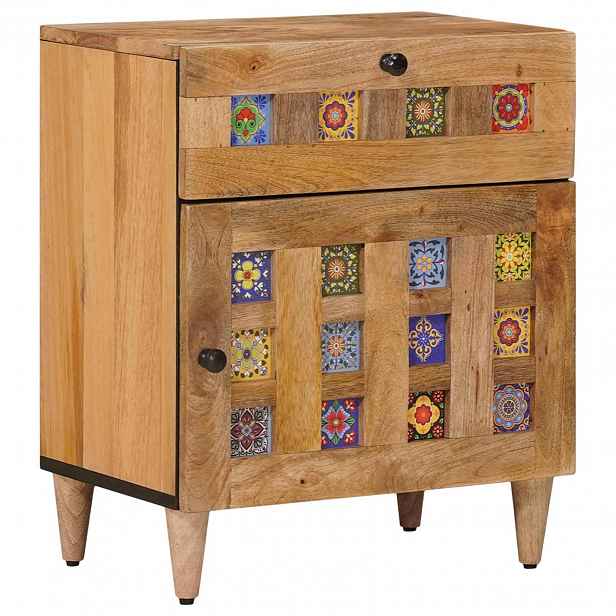 vidaXL Noční skříňka Přírodní 50 x 33 x 60 cm Masivní mangové dřevo
