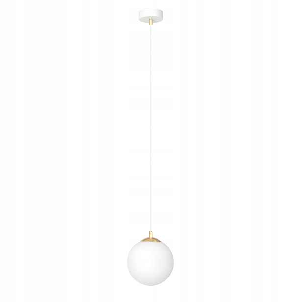 Závěsná lampa Emibig Royal E14 10W bílá/zlatý kov/sklo stmívatelná