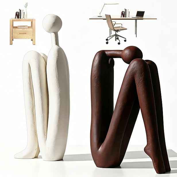 2ks Figurka Bookend Zahradní Dekorace Lidská Pryskyřice Figurka Moderní